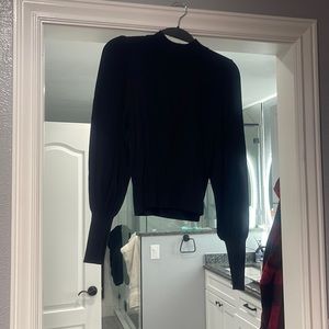 Express black mock turtleneck with puffy sleeves